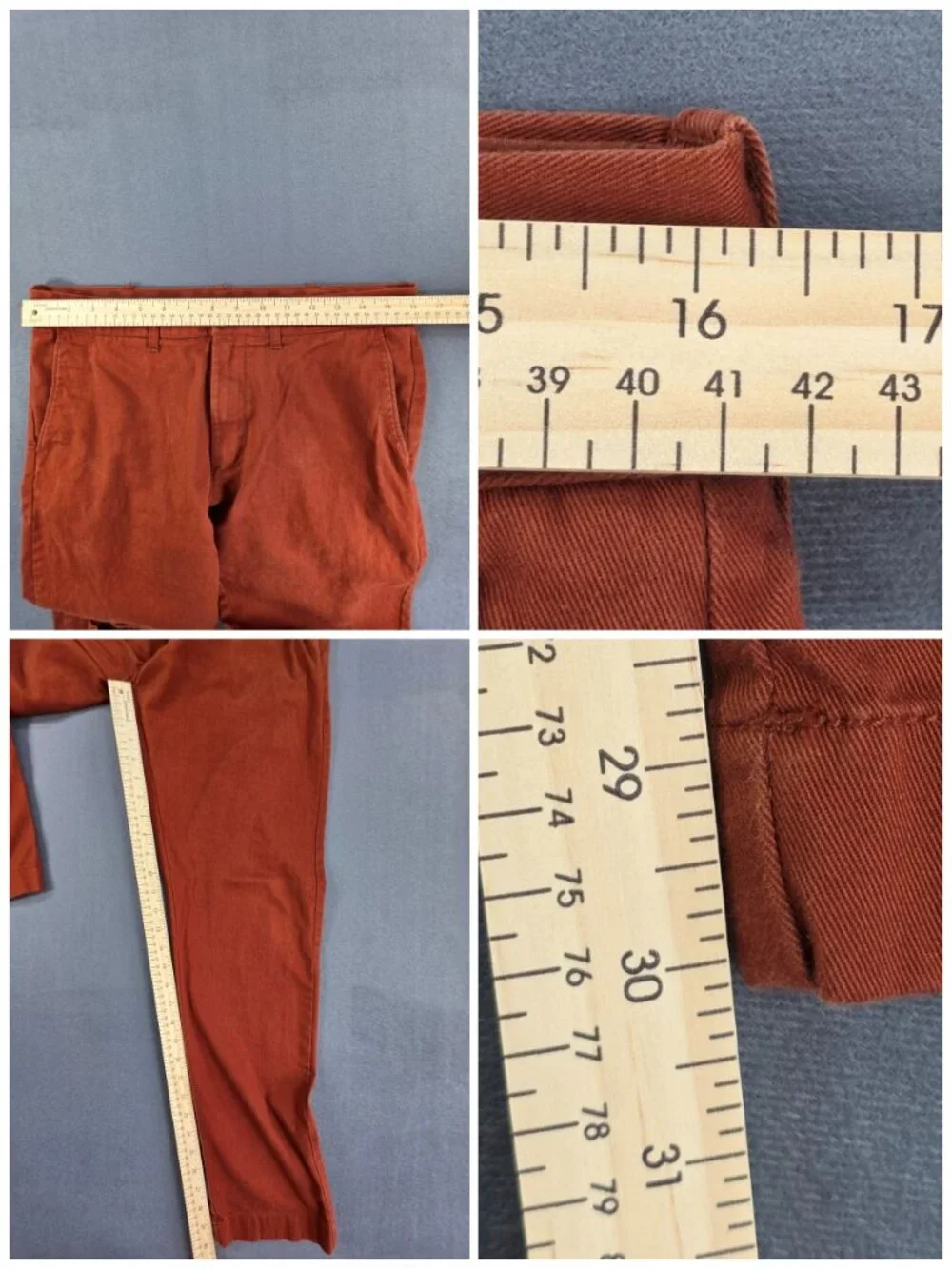 J. Crew Mercantile Flex Men's Slim Chino Pants 31x32 Burnt Orange